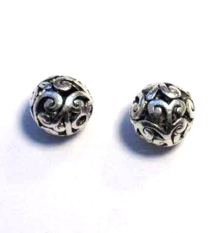 Perles filigrane en Métal - 10,5x9mm - Argent