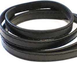Faux Leather Cord -  Flat - 9x1,5mm - Black - 1M