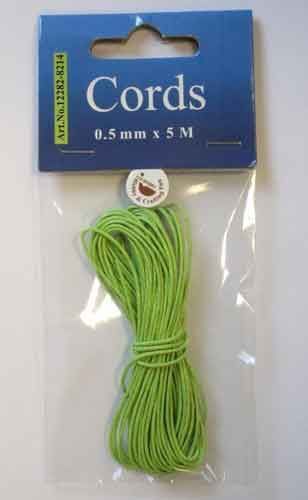 Waxed Cotton Cord - Neon Groen