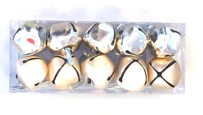 Christmas Bells, Cross  - 3cm - Goud + Draad
