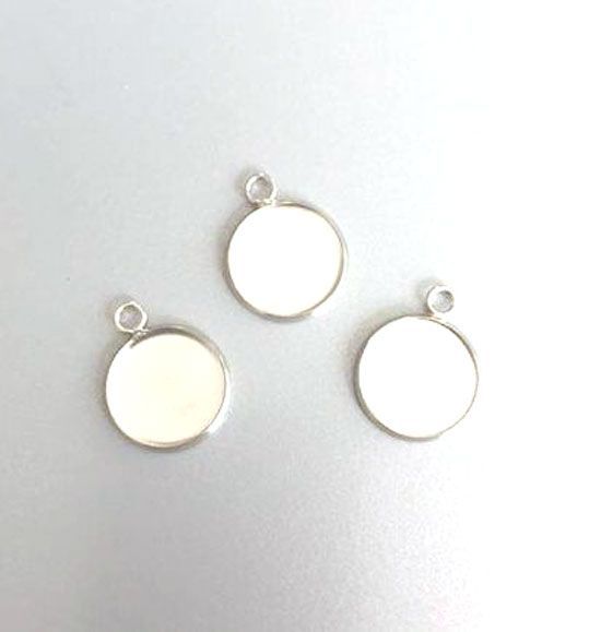 Anhänger mit 1 Auge - Rund - 14mm Top - Silber