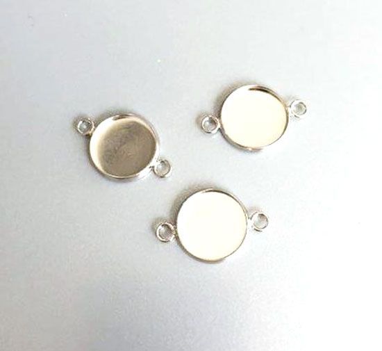 Anhänger mit 2 Augen - Rund - 14mm Top - Silber