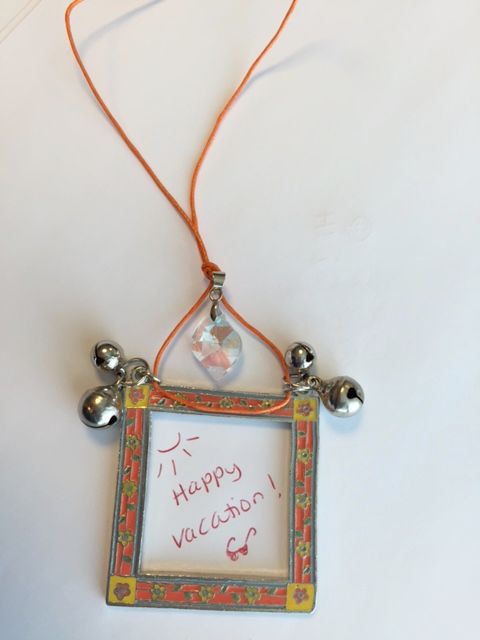 Key Ring DIY Set - Orange Frame with Flowers