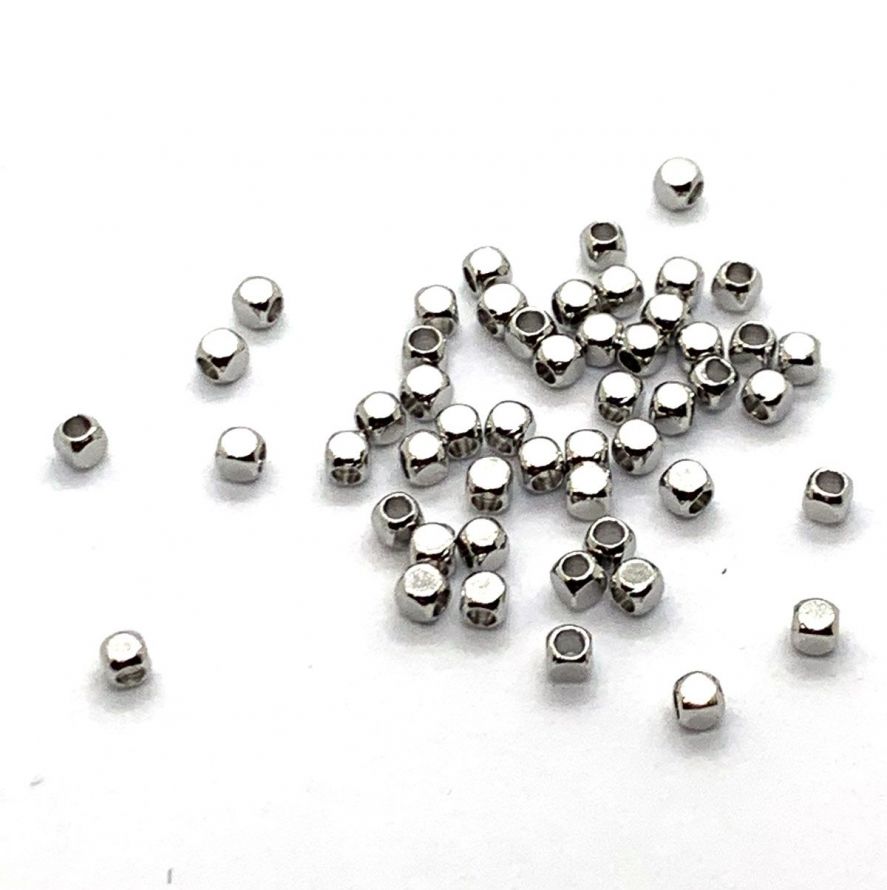 Copper Flat Beads, Platinum, 50 pcs/ header bag
