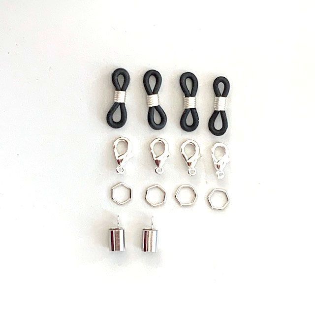 Sunglass Chain Set - DIY - Noir Argent