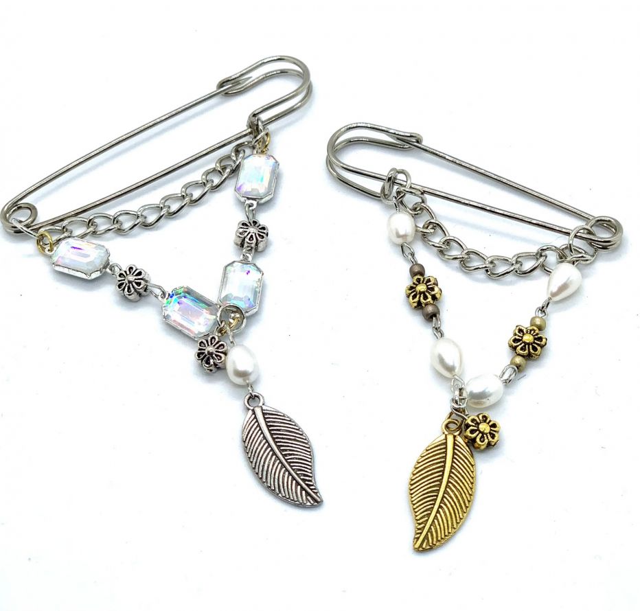 Brooche DIY set - Leaves ( 2 Brooches)