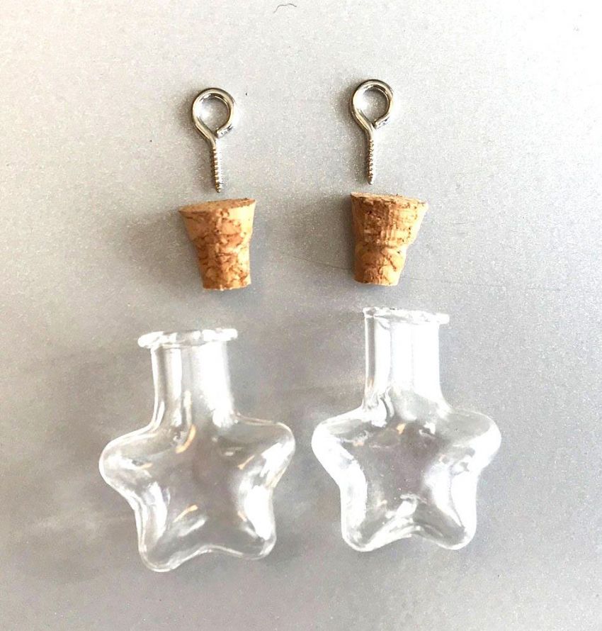 Mini-Glasflaschen - Stern - 21 x 10 x 23,3mm