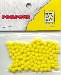 Mini Pom Poms - 3mm - Jaune - 100pcs