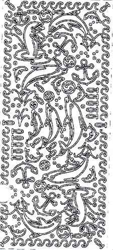 Linies mit Delphine - Peel-Off Stickers - Gold