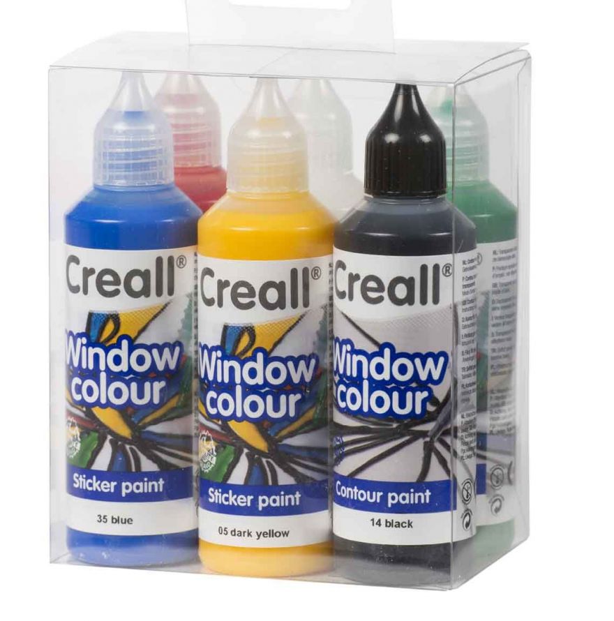 Window Colors - CREALL-GLASS - Sticker Paint -  Primary assortment Set