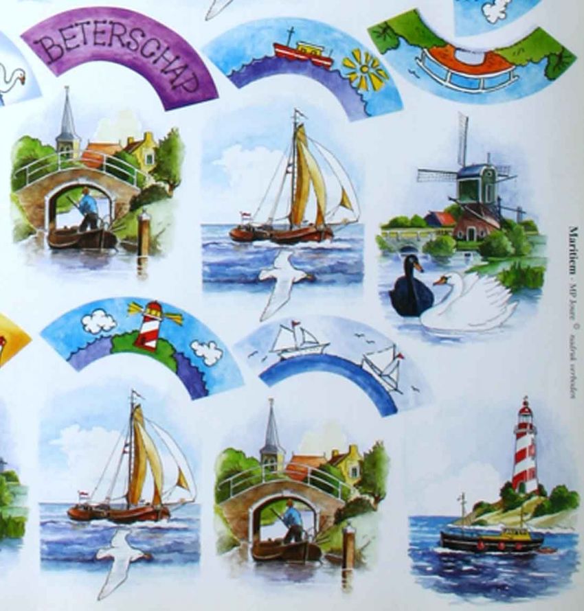 Maritime - 3D feuilles à découper