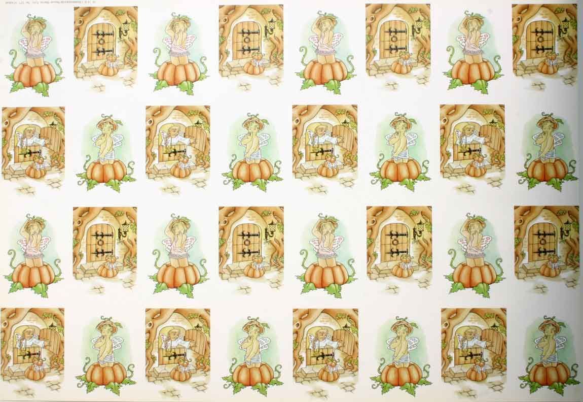 Citrouille Jeune Fille - 3D feuilles à découper