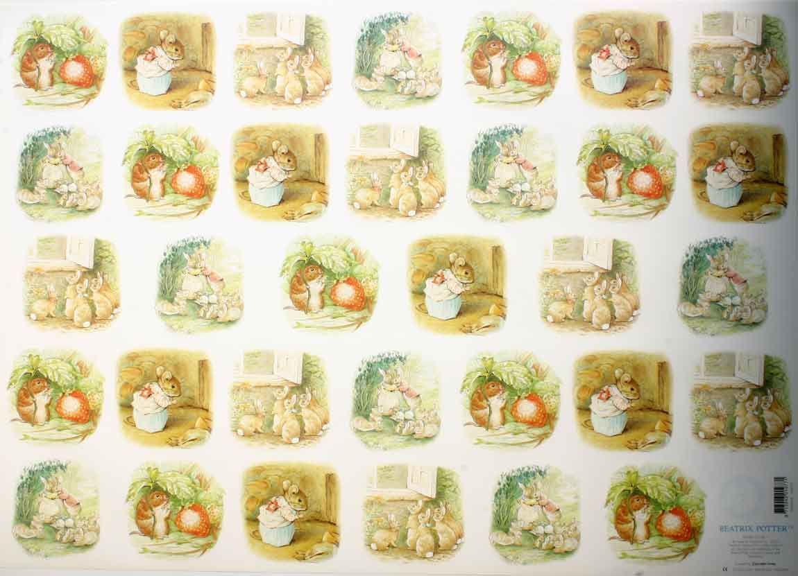 Beatrix Potter Strawberry- 3D Decoupage Sheet