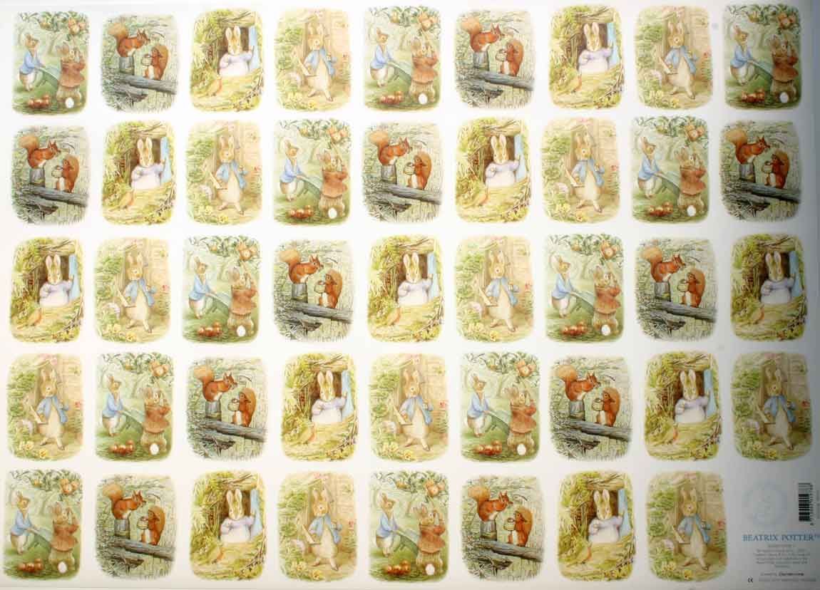 Beatrix Potter Gardening - 3D Decoupage Sheet