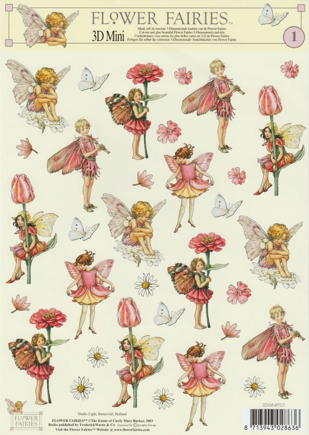 Flower Fairies Mini  - 3DA4 Step by Step Decoupage Sheet