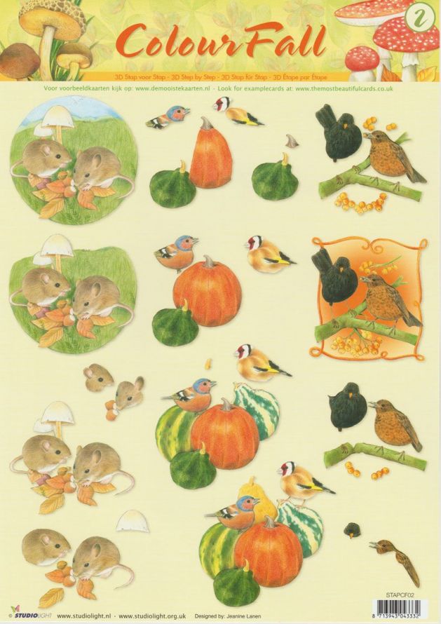 Colour Fall  - 3DA4 Stap voor Stap Knipvel