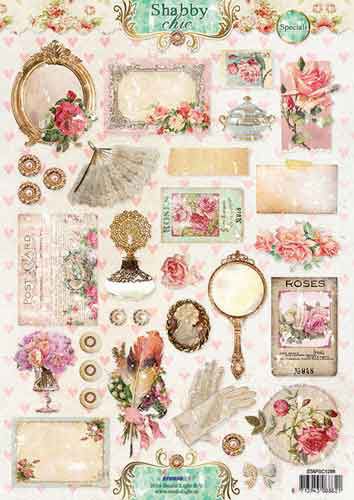 Shabby Chic - 3DA4 Feuilles à Découper - Étape par Étape