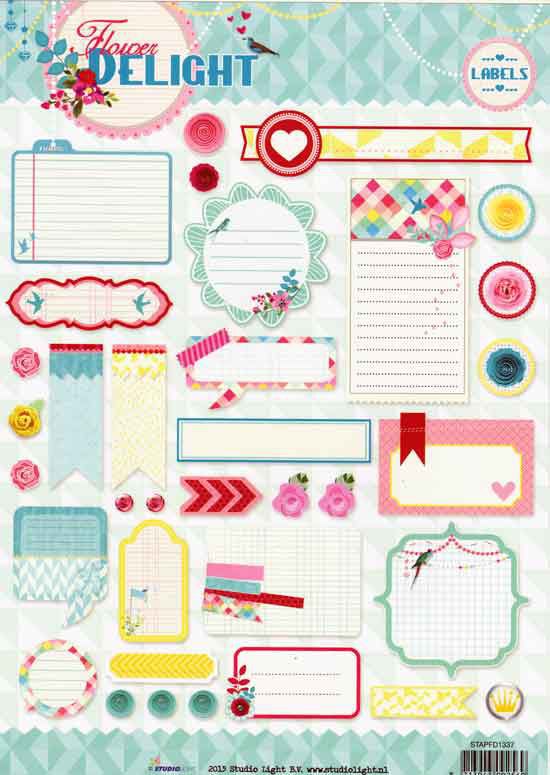 Flower Delight Labels - 3DA4 Decoupage Sheet