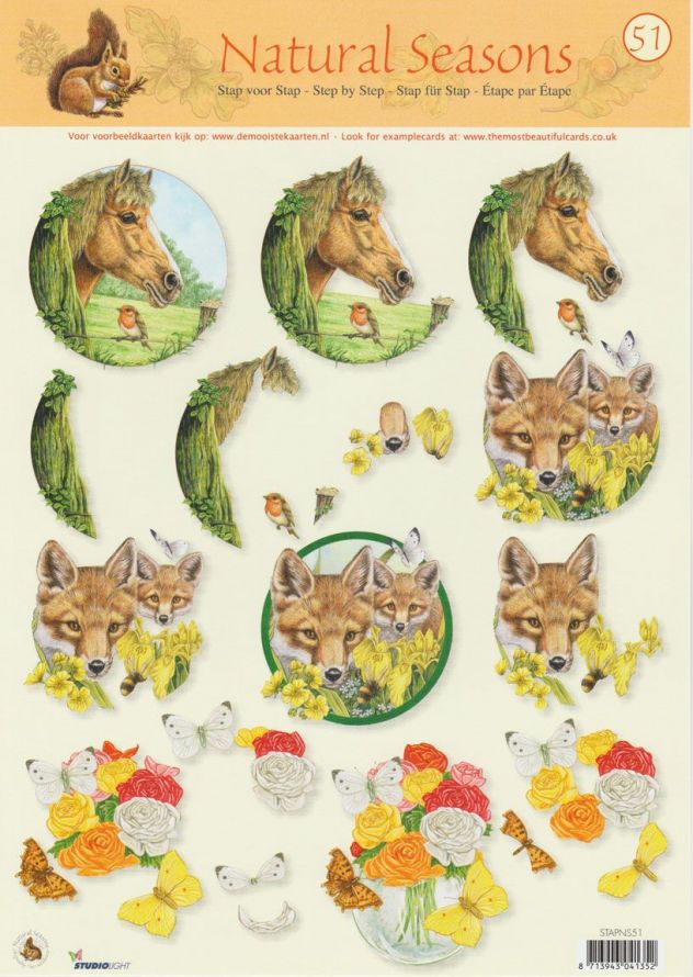 Natural Seasons  - 3DA4 Stap voor Stap Knipvel