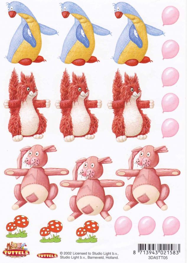 Tuttels - 3D Feuilles à Découper - Format A5