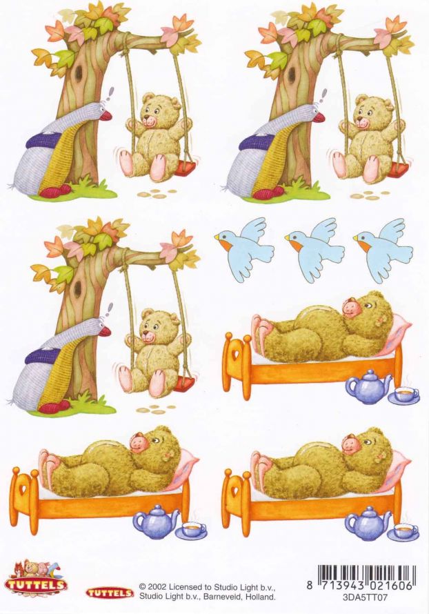 Tuttels - 3D Feuilles à Découper - Format A5