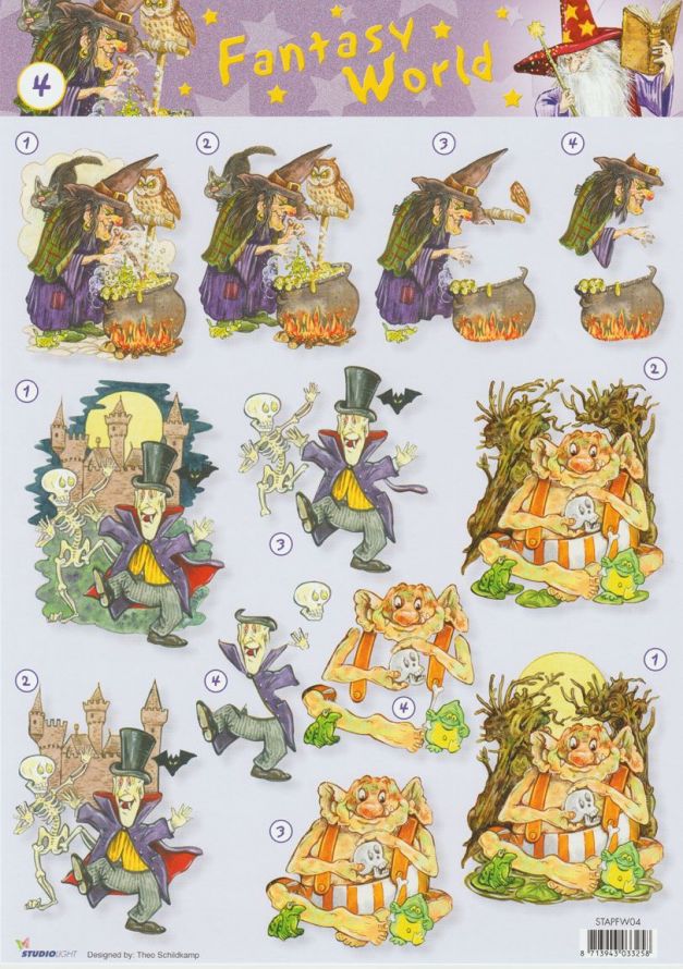 Fantasy World - 3DA4 Step by Step Decoupage Sheet