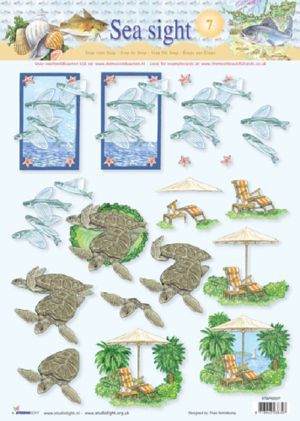 Sea Sight - 3DA4 Step by Step Decoupage Sheet