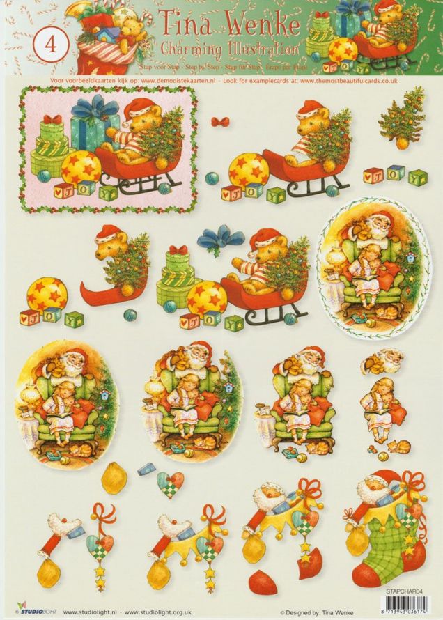 Charming Illustrations Kerst - 3DA4 Stap voor Stap Knipvel