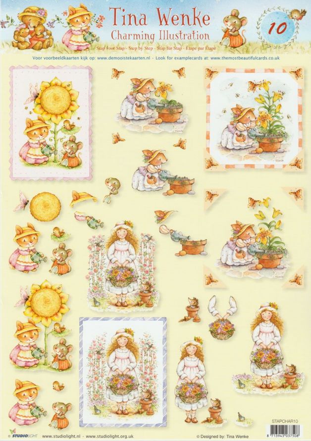 Charming Illustrations - 3DA4 Step by Step Decoupage Sheet