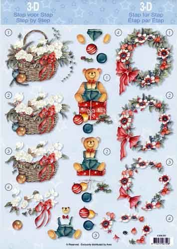 Weihnachten - 3DA4 Stap für Stap Schneidebogen