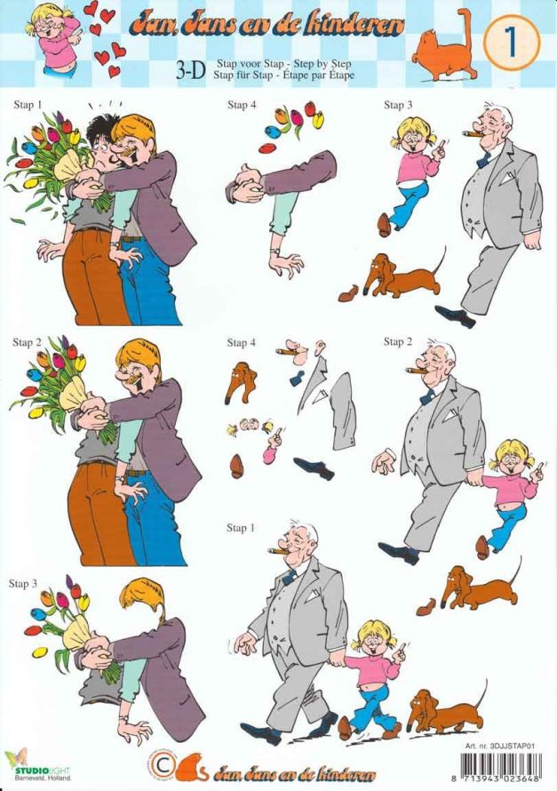 Jan, Jans und Kinder - 3DA4 Stap für Stap Schneidebogen