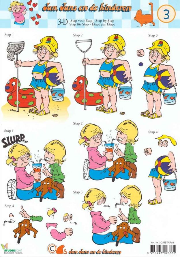 Jan, Jans en de Kinderen - 3DA4 Stap voor Stap Knipvel