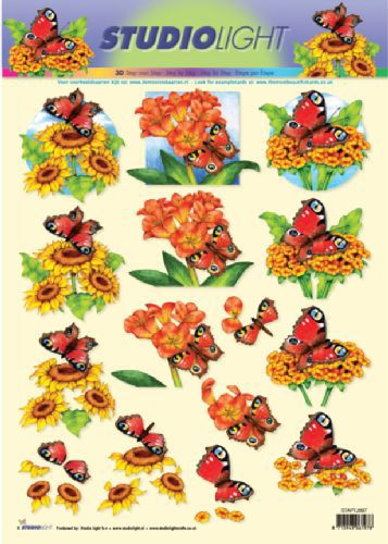 Fleurs - 3DA4 Feuilles à Découper - Étape par Étape