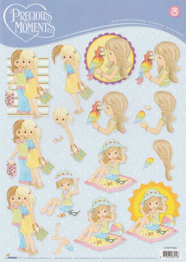 Precious Moments - 3DA4 Step by Step Decoupage Sheet