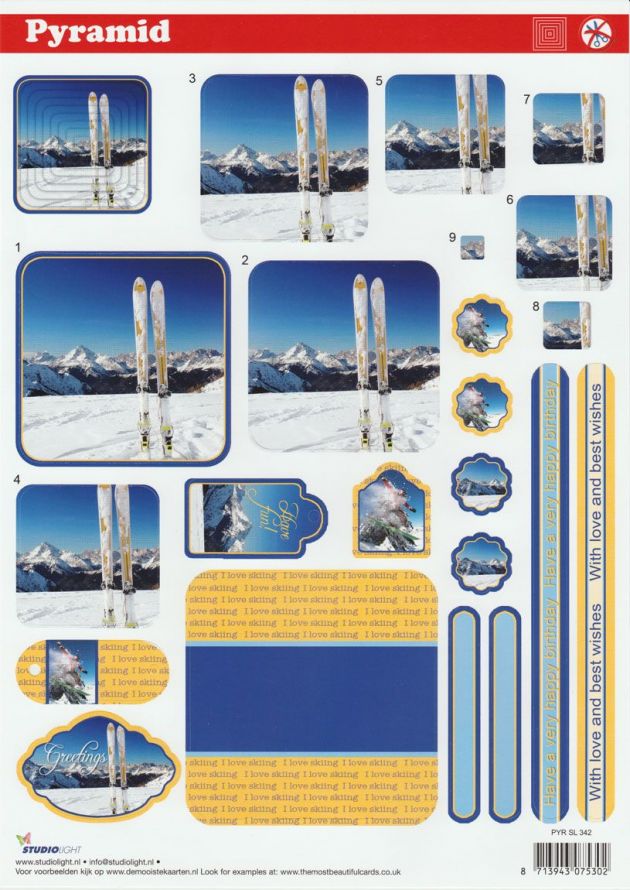 Winter - Pyramid Twisted - 3DA4 Step by Step Die-cut Sheet