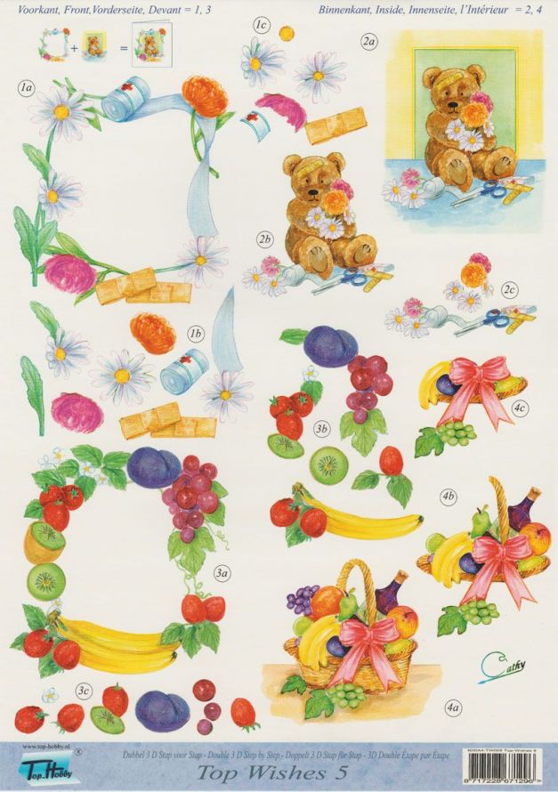 Top Wishes - Gute Besserung - 3DA4 Stap für Stap Schneidebogen