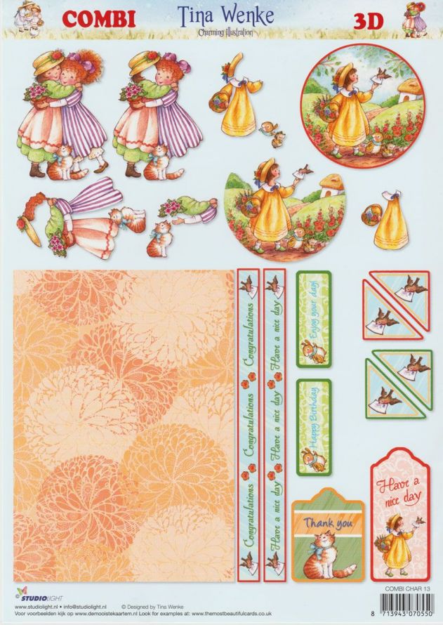 Tina Wenke COMBI - Step by Step Decoupage Sheet