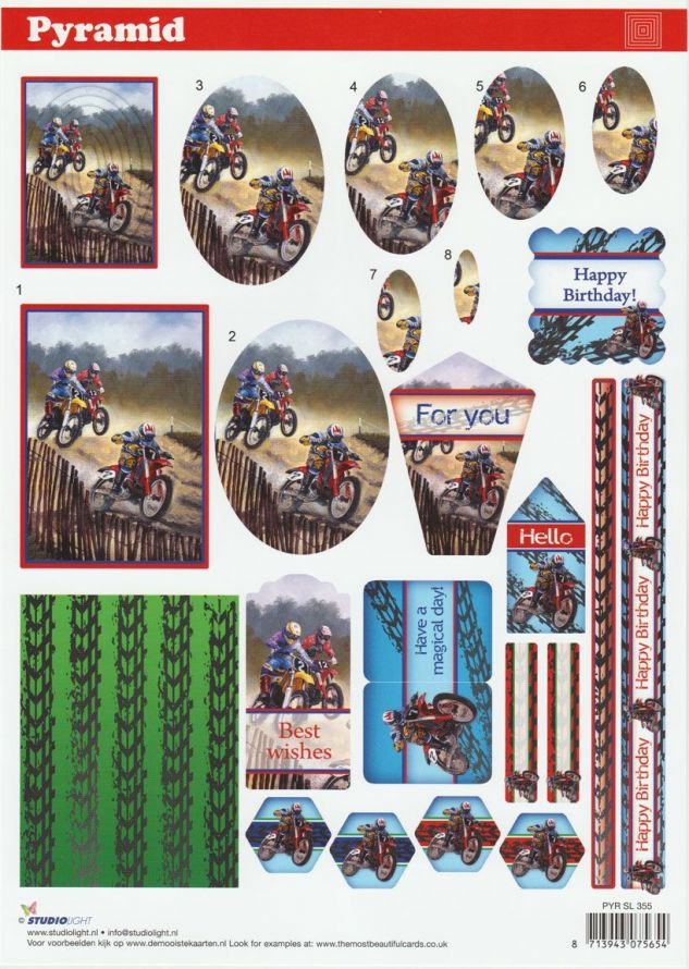 Men - Pyramid - 3DA4 Step by Step Decoupage Sheet