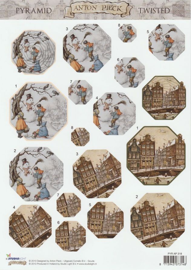 Anton Pieck - Pyramid - 3DA4 Stap voor Stap Knipvel