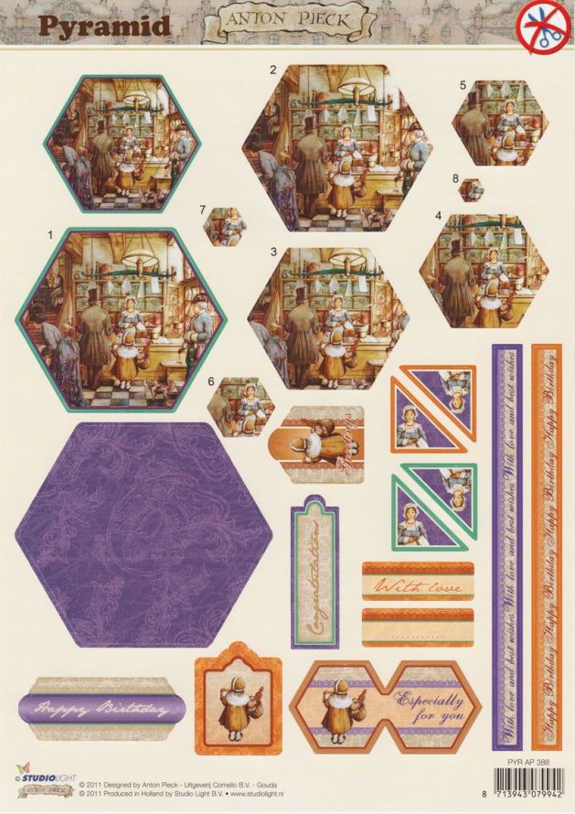 Anton Pieck - Pyramid - 3DA4 Step by Step Die-cut sheet
