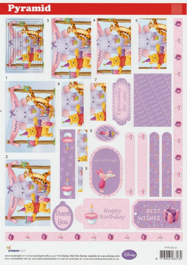 Walt Disney - Pyramid - 3DA4 Feuilles Prédécoupee - Étape par Étape