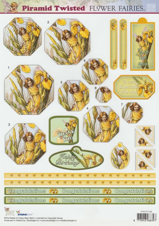 Flower Fairies - Pyramid Twisted - 3DA4 Step by Step Die-cut Sheet