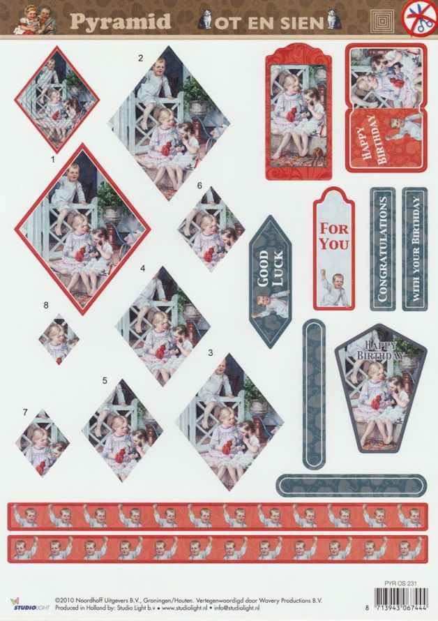 Ot en Sien - Pyramide - 3DA4 Stap voor Stap Stansvel