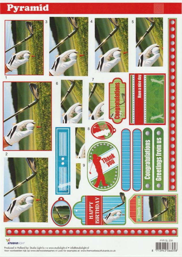 Sport - Pyramid - 3DA4 Step by Step Decoupage Sheet