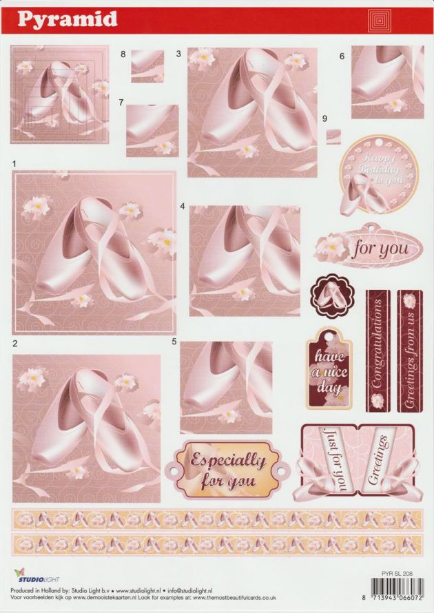 Sport - Pyramid - 3DA4 Step by Step Decoupage Sheet