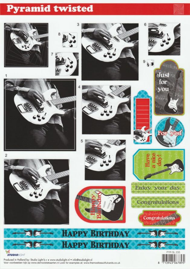 Men - Pyramid - 3DA4 Step by Step Decoupage Sheet