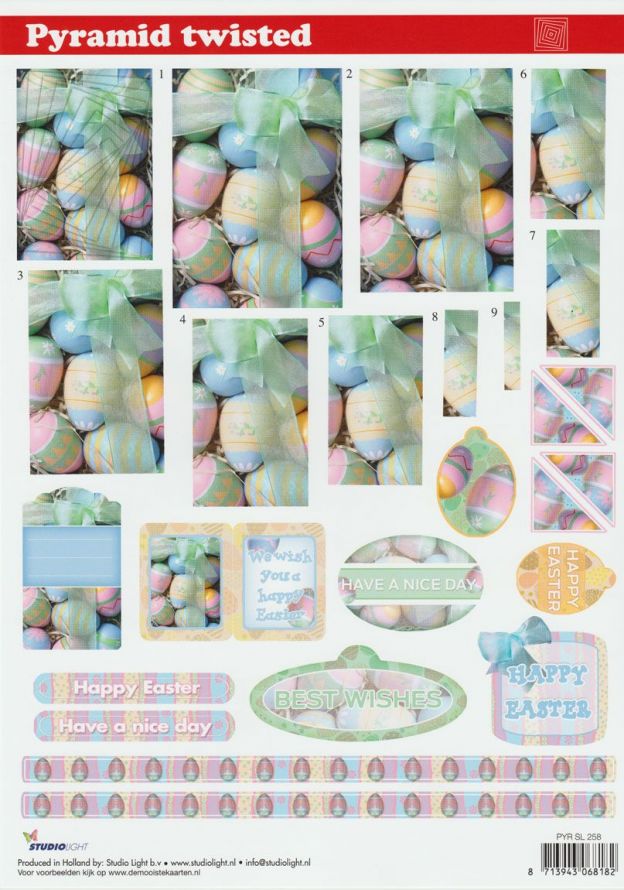 Pâques - Pyramide - 3DA4 Feuilles à Découper - Étape par Étape