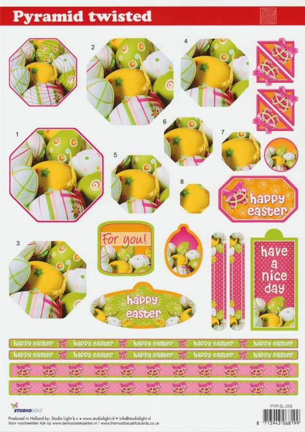 Pâques - Pyramid - 3DA4 Feuilles à Découper - Étape par Étape