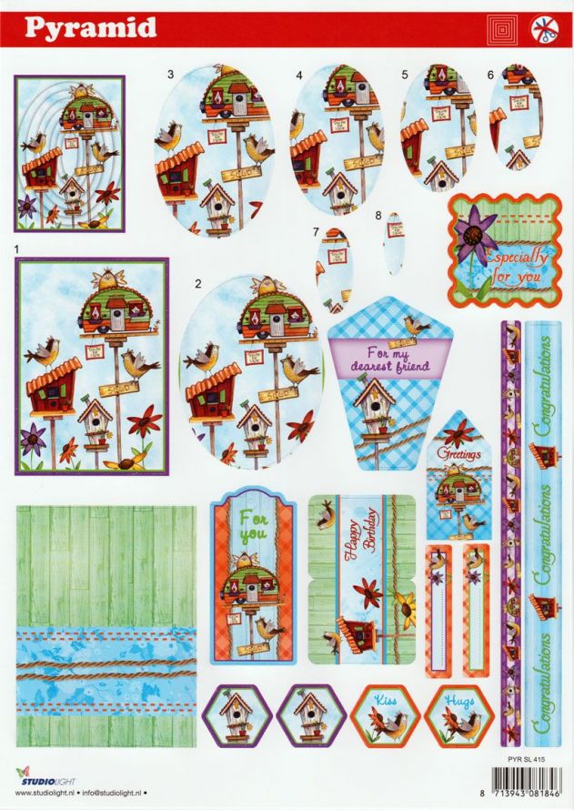 Happy Birthday - Pyramid - 3DA4 Feuilles Prédécoupee - Étape par Étape