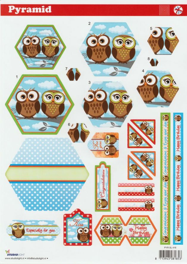 Happy Birthday - Pyramid - 3DA4 Feuilles Prédécoupee - Étape par Étape